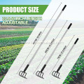 Long Hand Cultivator Carbon Steel & Stainless Steel Tiller Cultivator hand Tiller for Digging Loosening Weeding